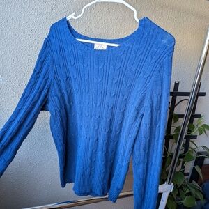 Blue Cable Knit Sweater